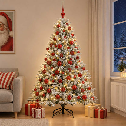 vidaXL Artificial Christmas Tree with Bauble 210 cm 300 LEDs 3
