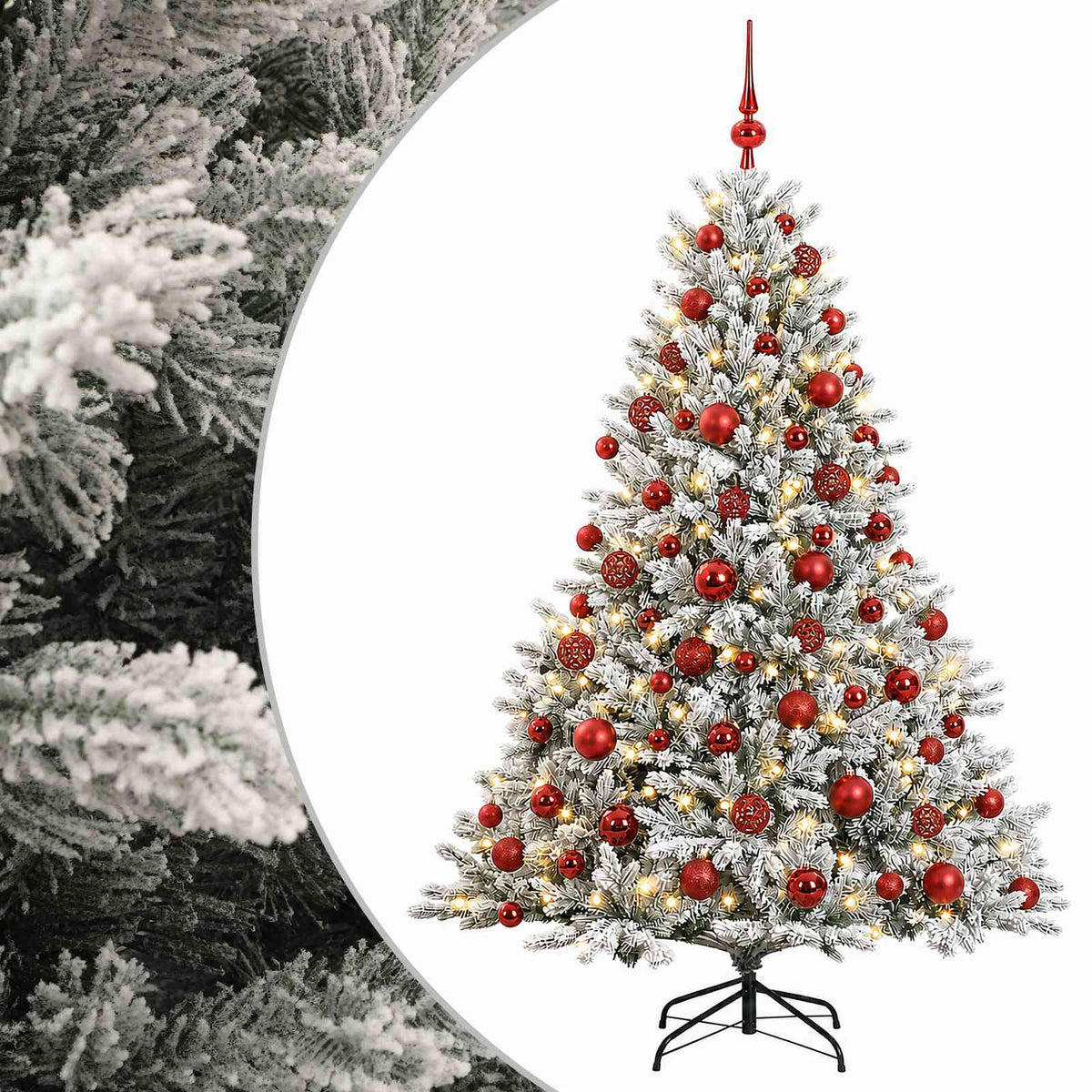 vidaXL Artificial Christmas Tree with Bauble 210 cm 300 LEDs 2