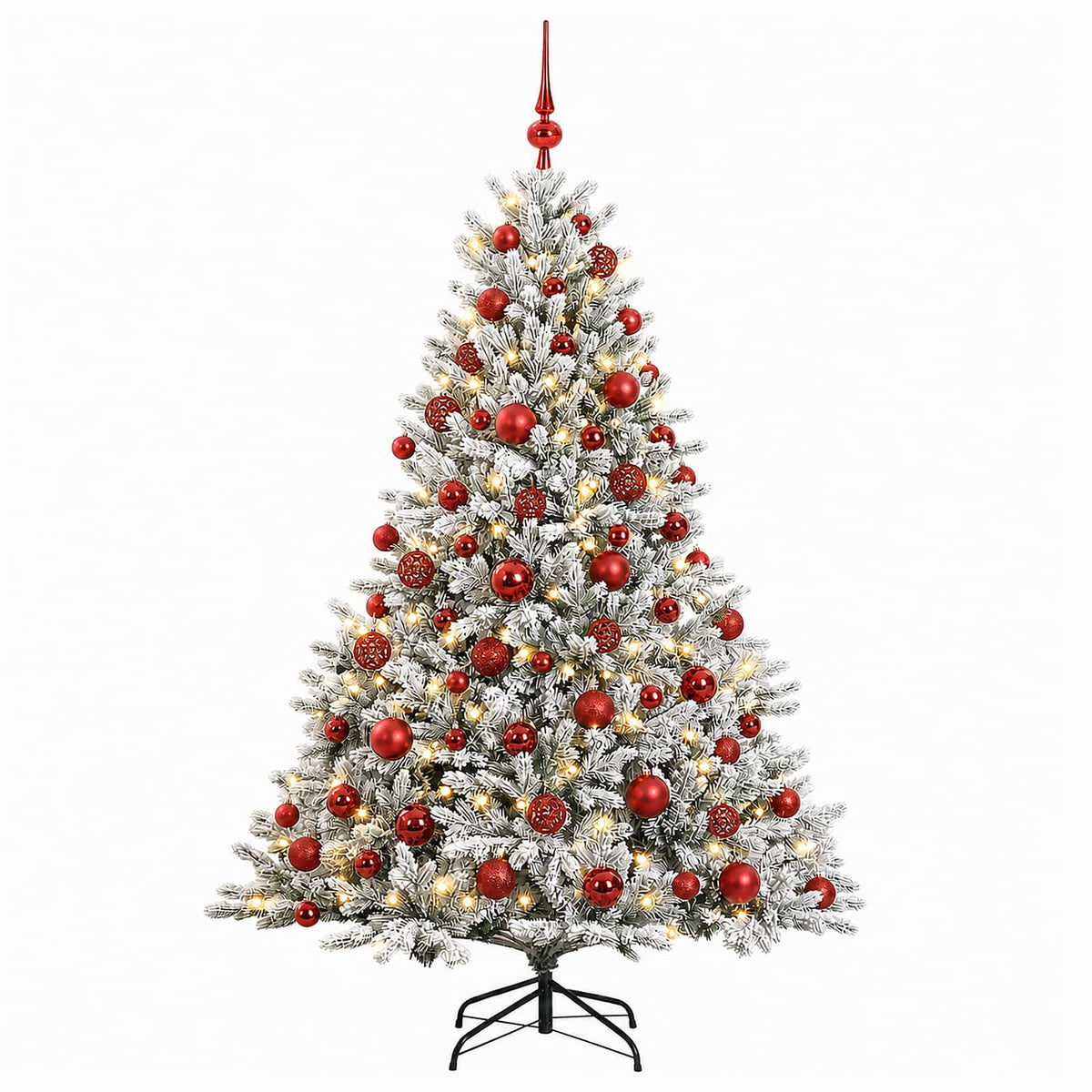 vidaXL Artificial Christmas Tree with Bauble 210 cm 300 LEDs 4