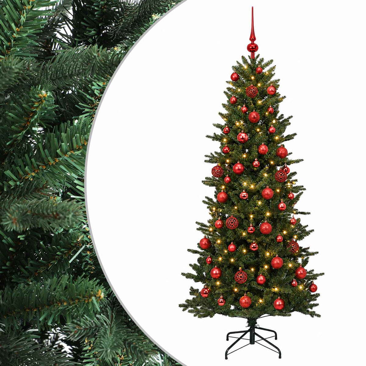 vidaXL Artificial Christmas Tree with Bauble 210 cm 300 LEDs 2