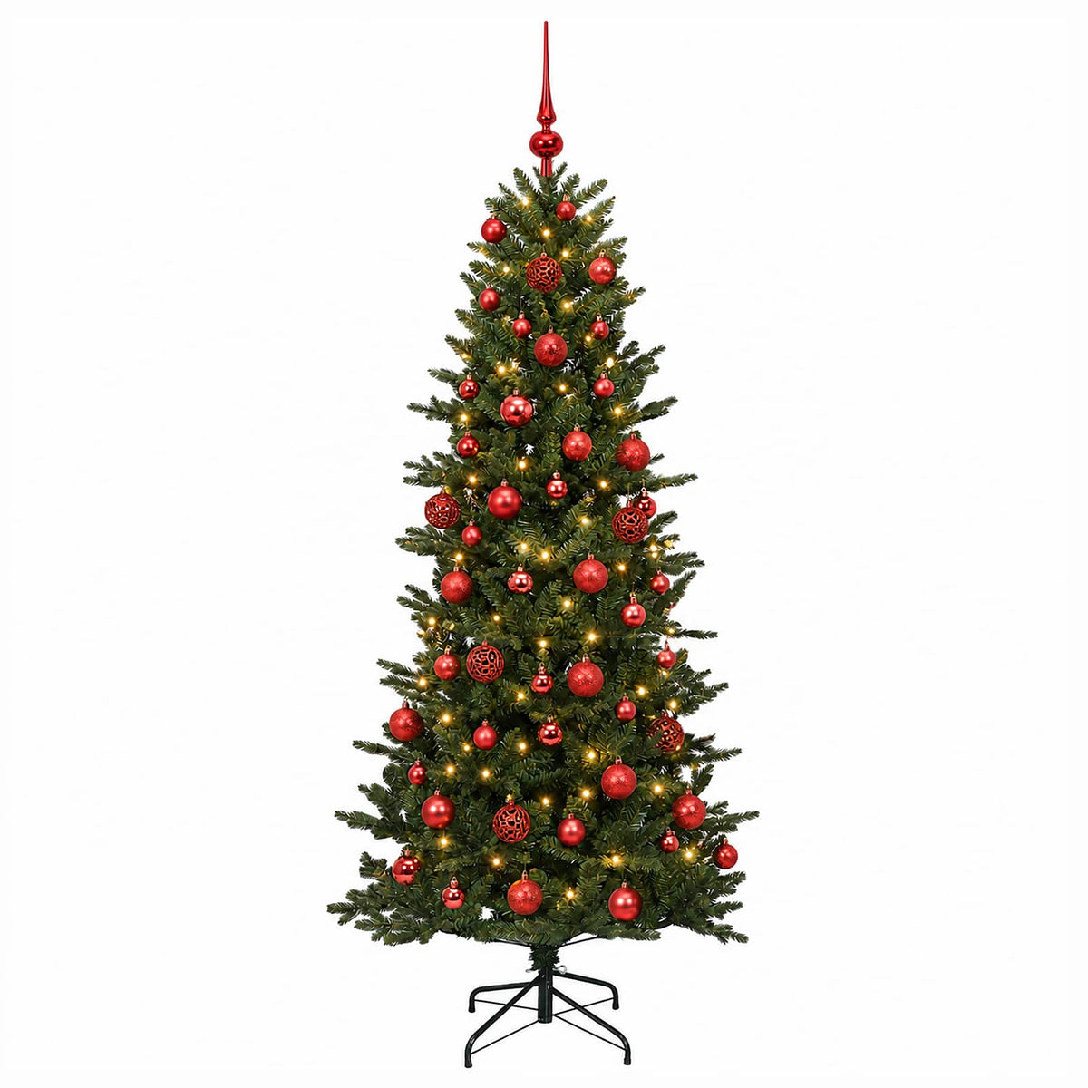 vidaXL Artificial Christmas Tree with Bauble 210 cm 300 LEDs 4