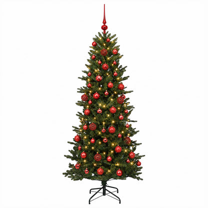 vidaXL Artificial Christmas Tree with Bauble 210 cm 300 LEDs 4