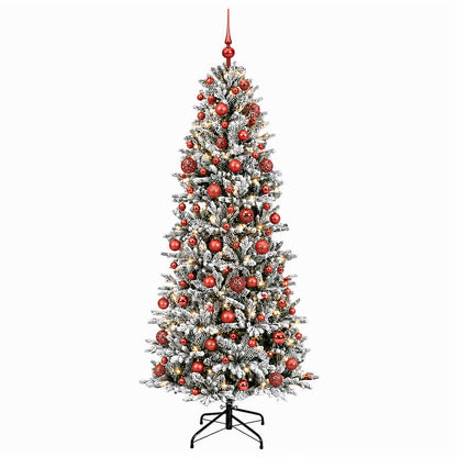vidaXL Artificial Christmas Tree with Bauble 210 cm 300 LEDs 4