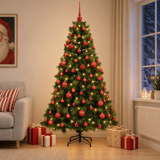 vidaXL Artificial Christmas Tree with Bauble 180 cm 300 LEDs 1