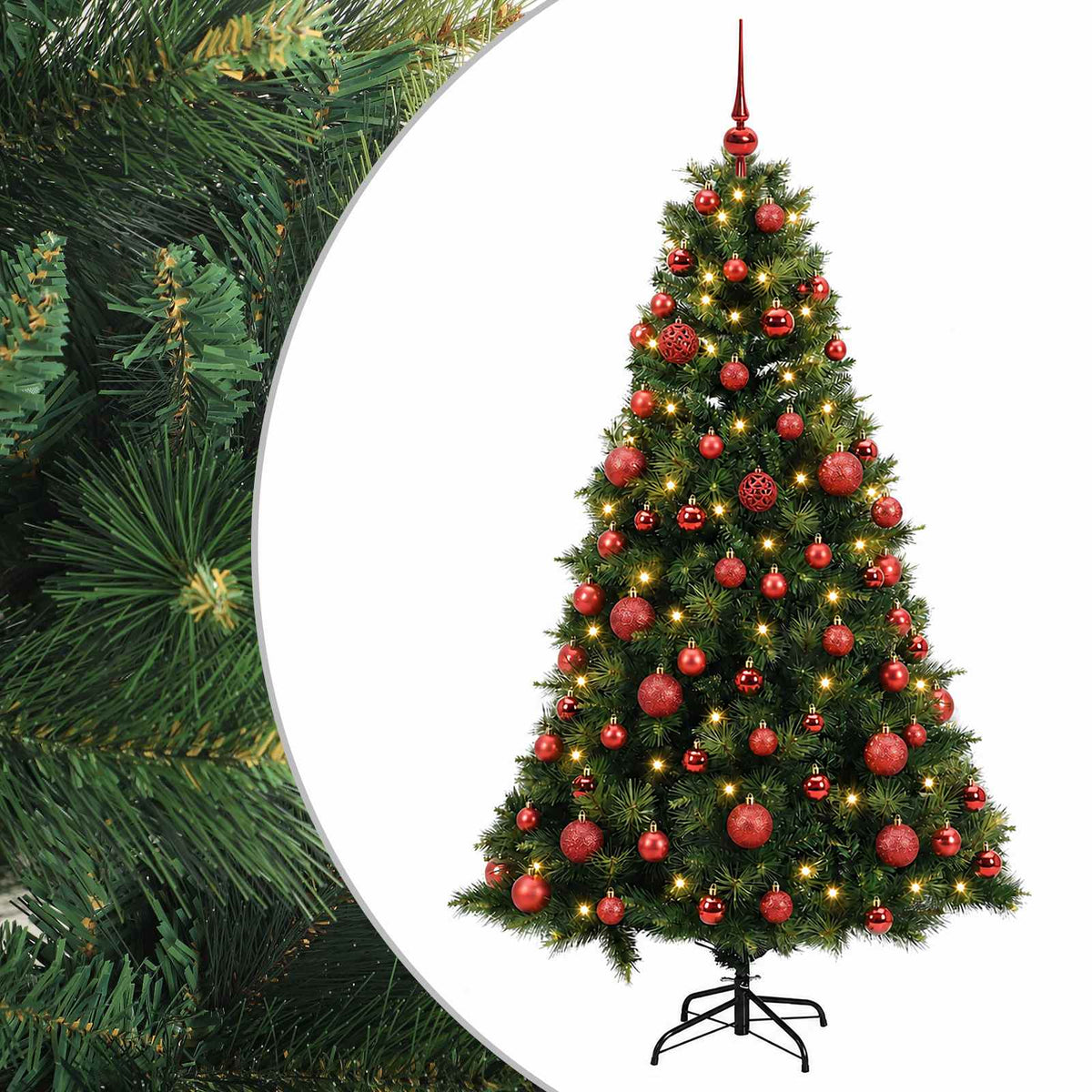 vidaXL Artificial Christmas Tree with Bauble 240 cm 300 LEDs 2