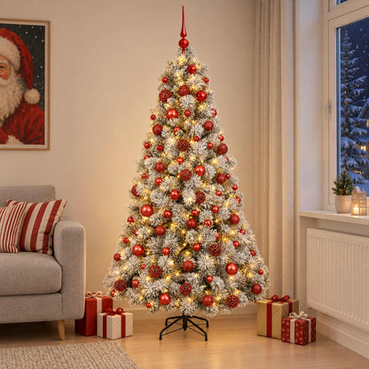 vidaXL Artificial Christmas Tree with Bauble 180 cm 300 LEDs 1