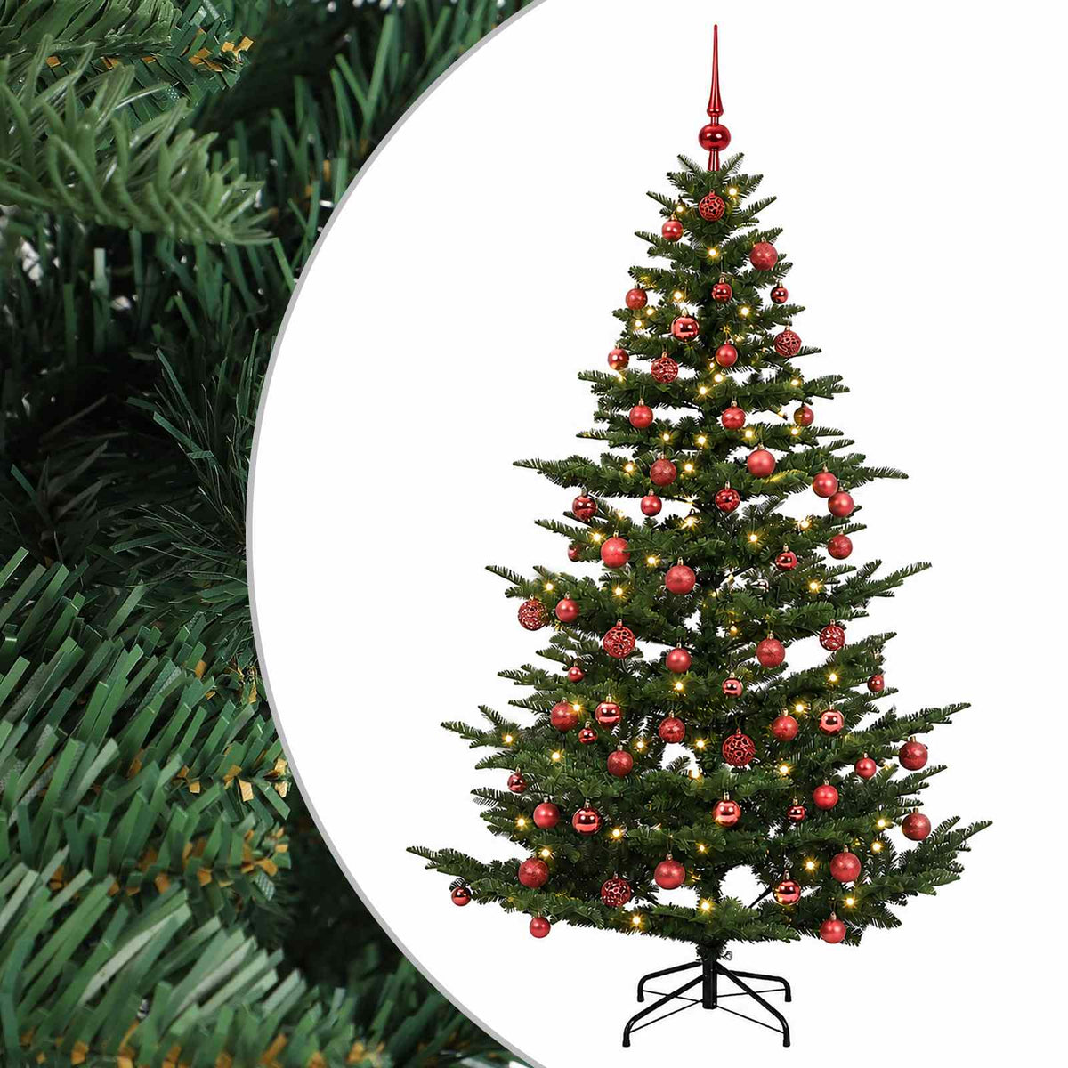 vidaXL Artificial Christmas Tree with Bauble 180 cm 300 LEDs 2