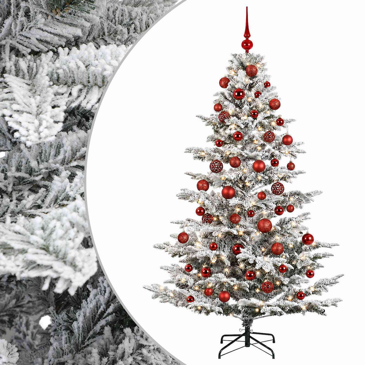 vidaXL Artificial Christmas Tree with Bauble 210 cm 300 LEDs 2