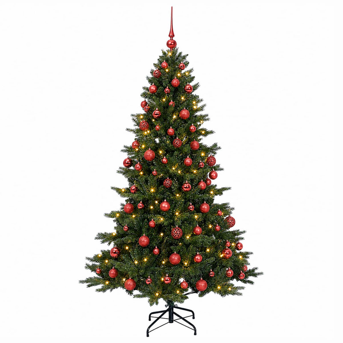 vidaXL Artificial Christmas Tree with Bauble 210 cm 300 LEDs 4