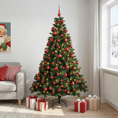 vidaXL Artificial Christmas Tree with Bauble 240 cm 300 LEDs 1