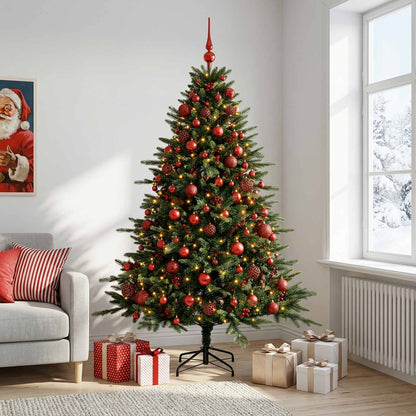 vidaXL Artificial Christmas Tree with Bauble 210 cm 300 LEDs 1