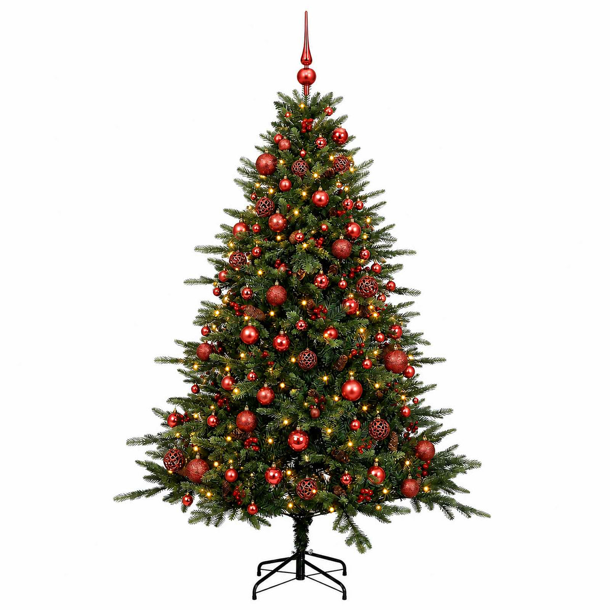 vidaXL Artificial Christmas Tree with Bauble 210 cm 300 LEDs 4