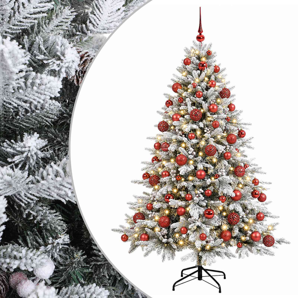 vidaXL Artificial Christmas Tree with Bauble 210 cm 300 LEDs 2