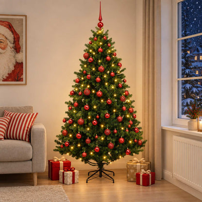 vidaXL Artificial Christmas Tree with Bauble 240 cm 300 LEDs 1