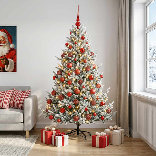 vidaXL Artificial Christmas Tree with Bauble 210 cm 300 LEDs 1