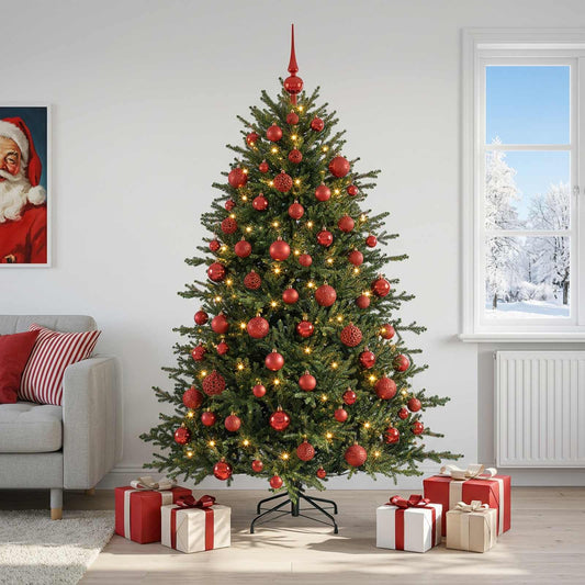 vidaXL Artificial Christmas Tree with Bauble 210 cm 300 LEDs 1
