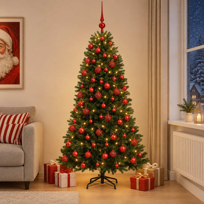 vidaXL Artificial Christmas Tree with Bauble 240 cm 300 LEDs 1