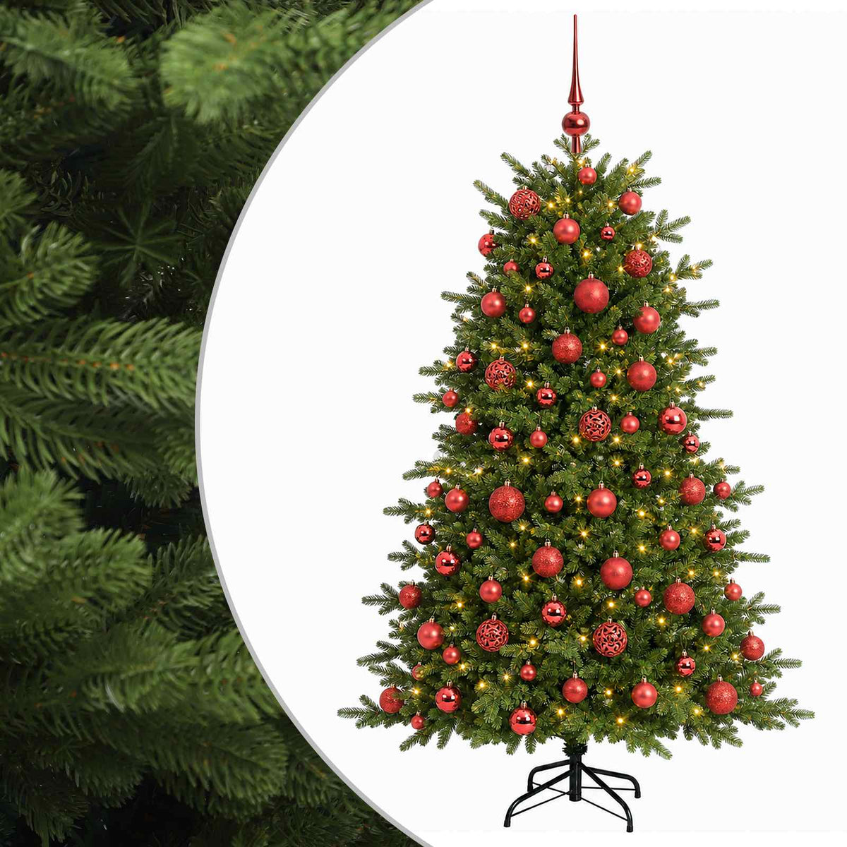 vidaXL Artificial Christmas Tree with Bauble 240 cm 300 LEDs 2