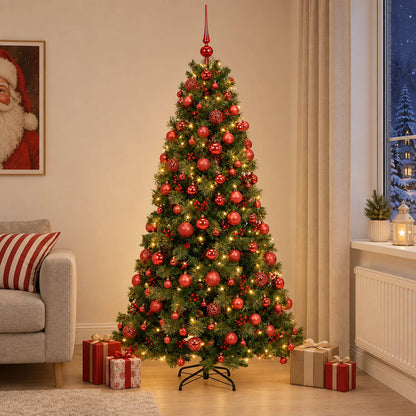 vidaXL Artificial Christmas Tree with Bauble 240 cm 300 LEDs 1