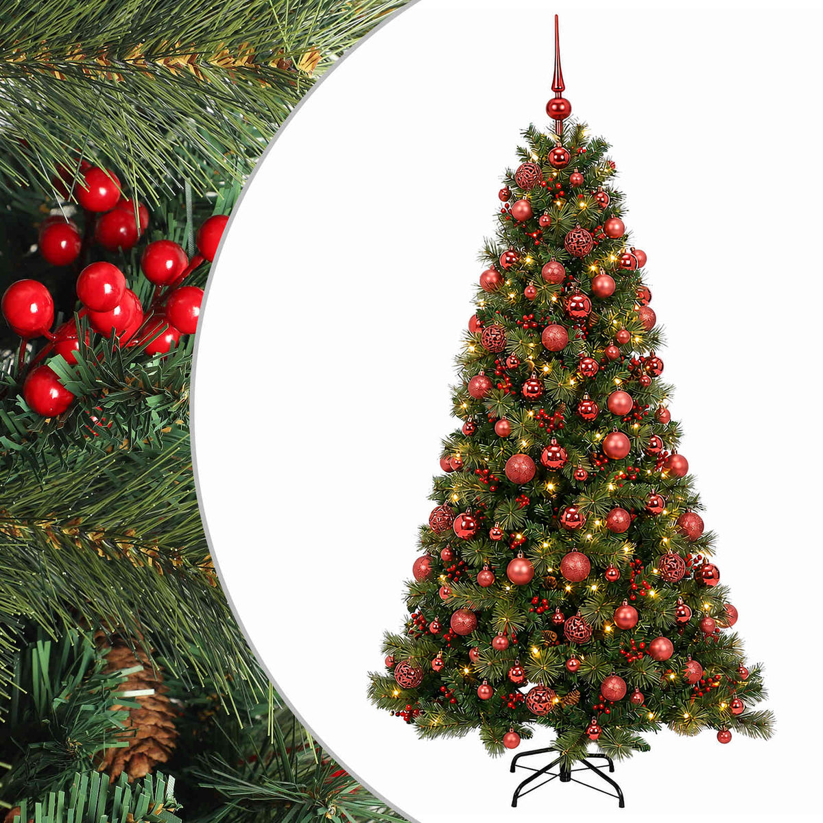 vidaXL Artificial Christmas Tree with Bauble 210 cm 300 LEDs 2