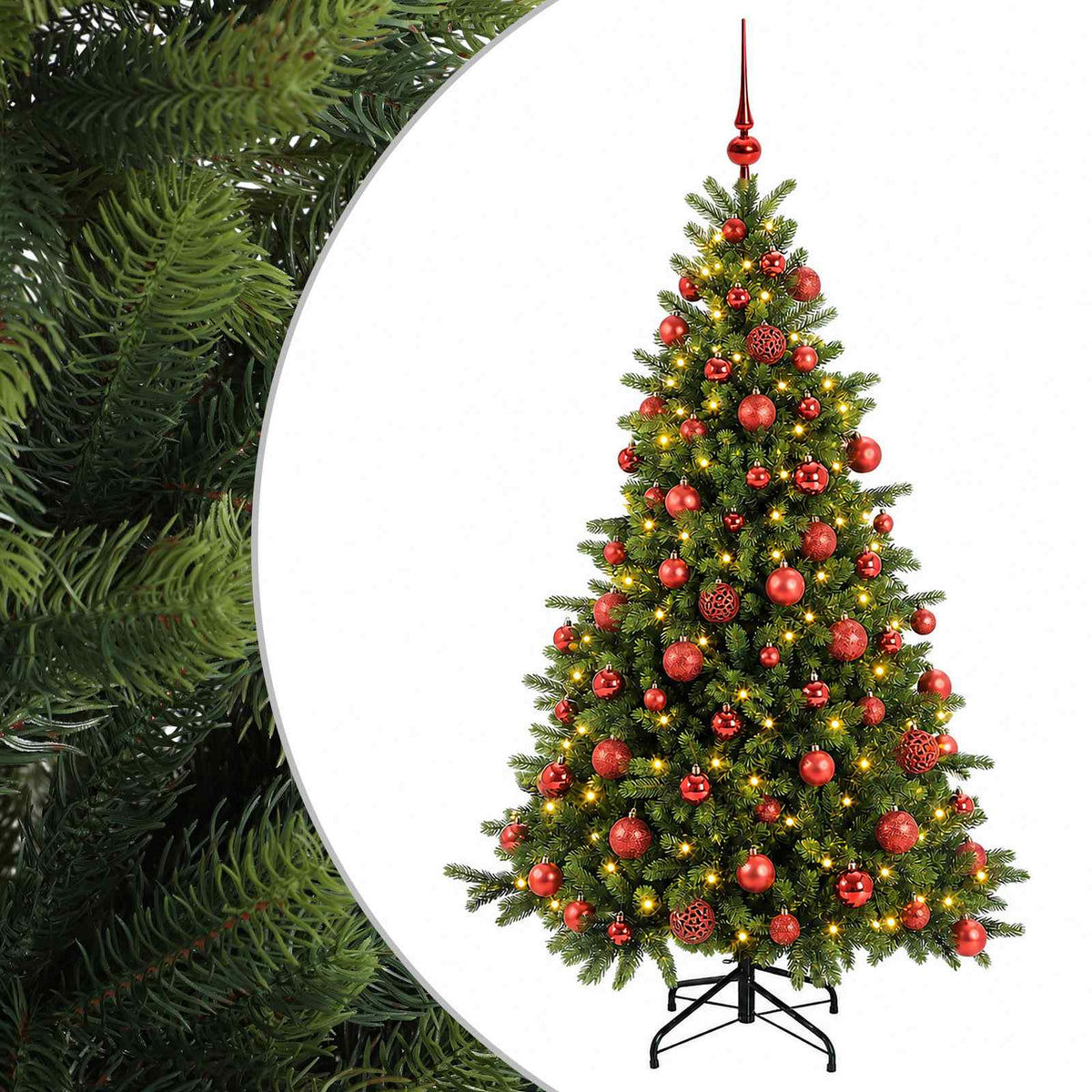 vidaXL Artificial Christmas Tree with Bauble 240 cm 300 LEDs 2
