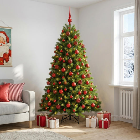 vidaXL Artificial Christmas Tree with Bauble 240 cm 300 LEDs 1