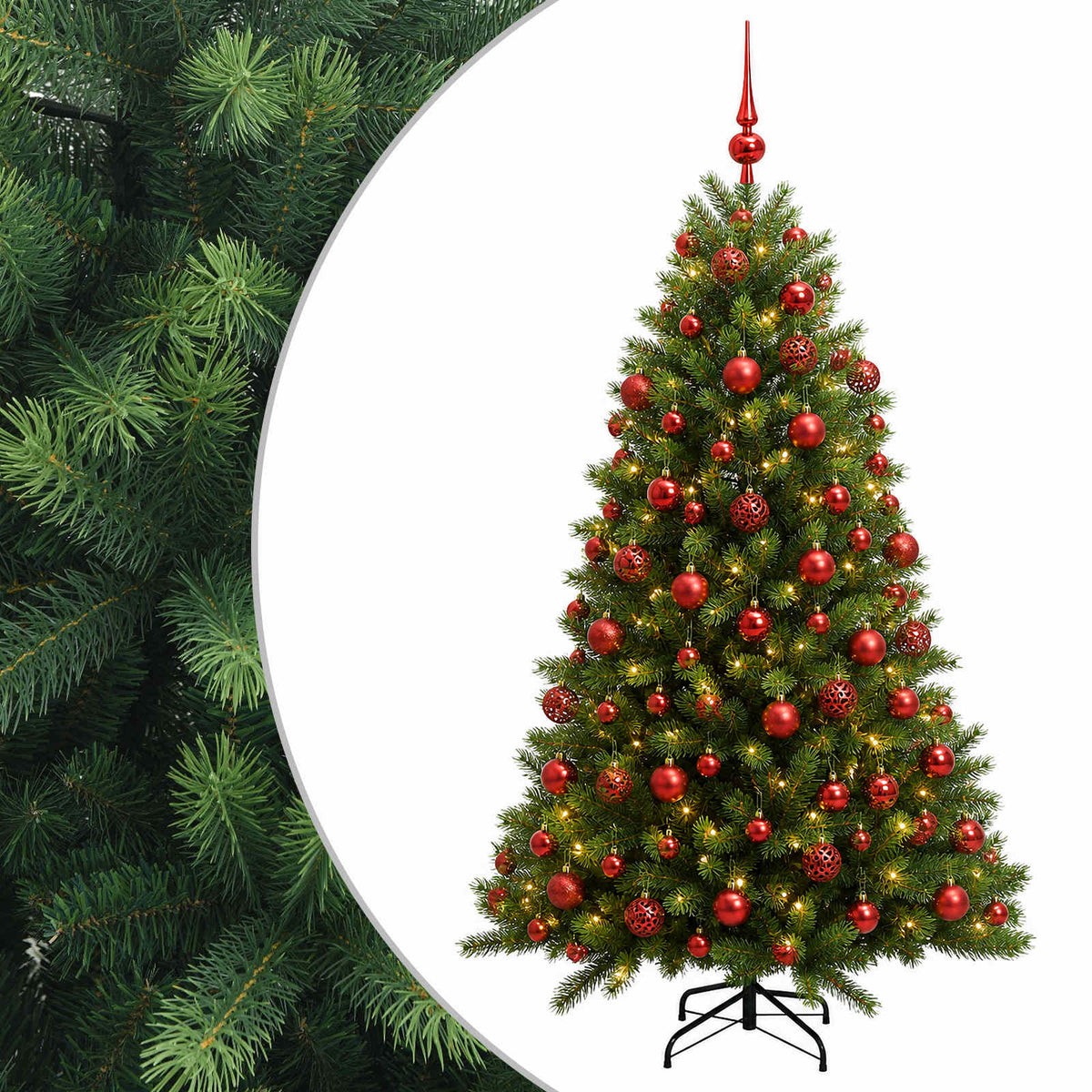 vidaXL Artificial Christmas Tree with Bauble 240 cm 300 LEDs 2