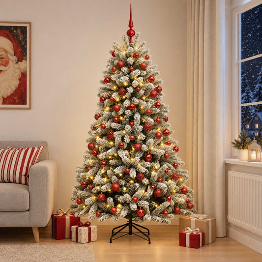 vidaXL Artificial Christmas Tree with Bauble 180 cm 300 LEDs 1
