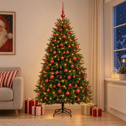 vidaXL Artificial Christmas Tree with Bauble 240 cm 300 LEDs 1