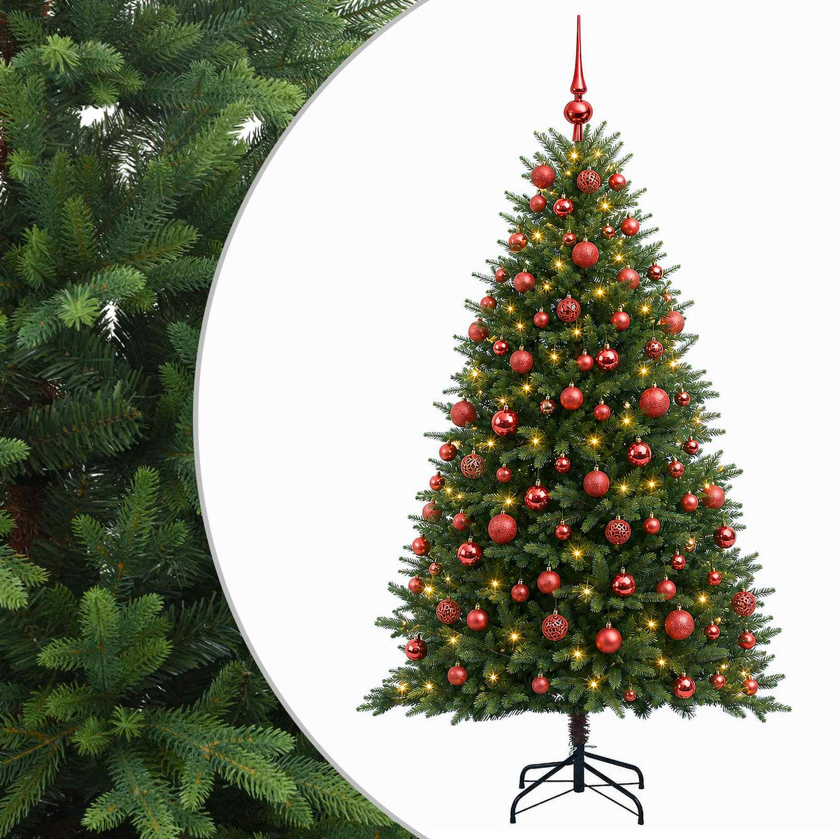 vidaXL Artificial Christmas Tree with Bauble 240 cm 300 LEDs 2