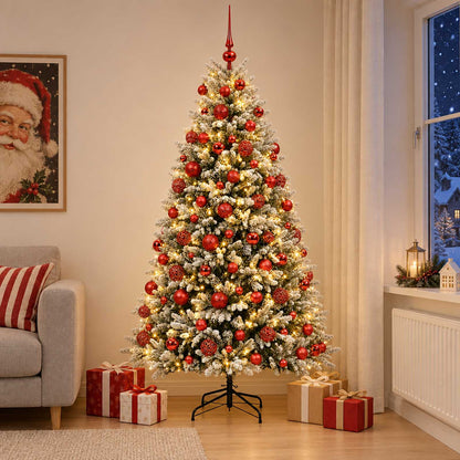 vidaXL Artificial Christmas Tree with Bauble 210 cm 300 LEDs 3