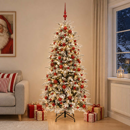 vidaXL Artificial Hinged Christmas Tree 240 cm 300 LEDs Warm White 1