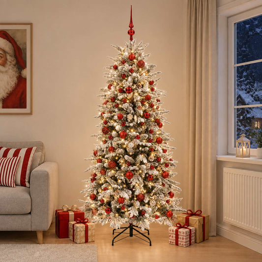 vidaXL Artificial Hinged Christmas Tree 180 cm 300 LEDs Warm White 1