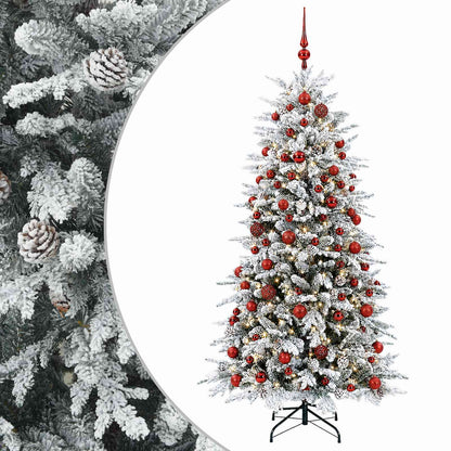 vidaXL Artificial Hinged Christmas Tree 180 cm 300 LEDs Warm White 2