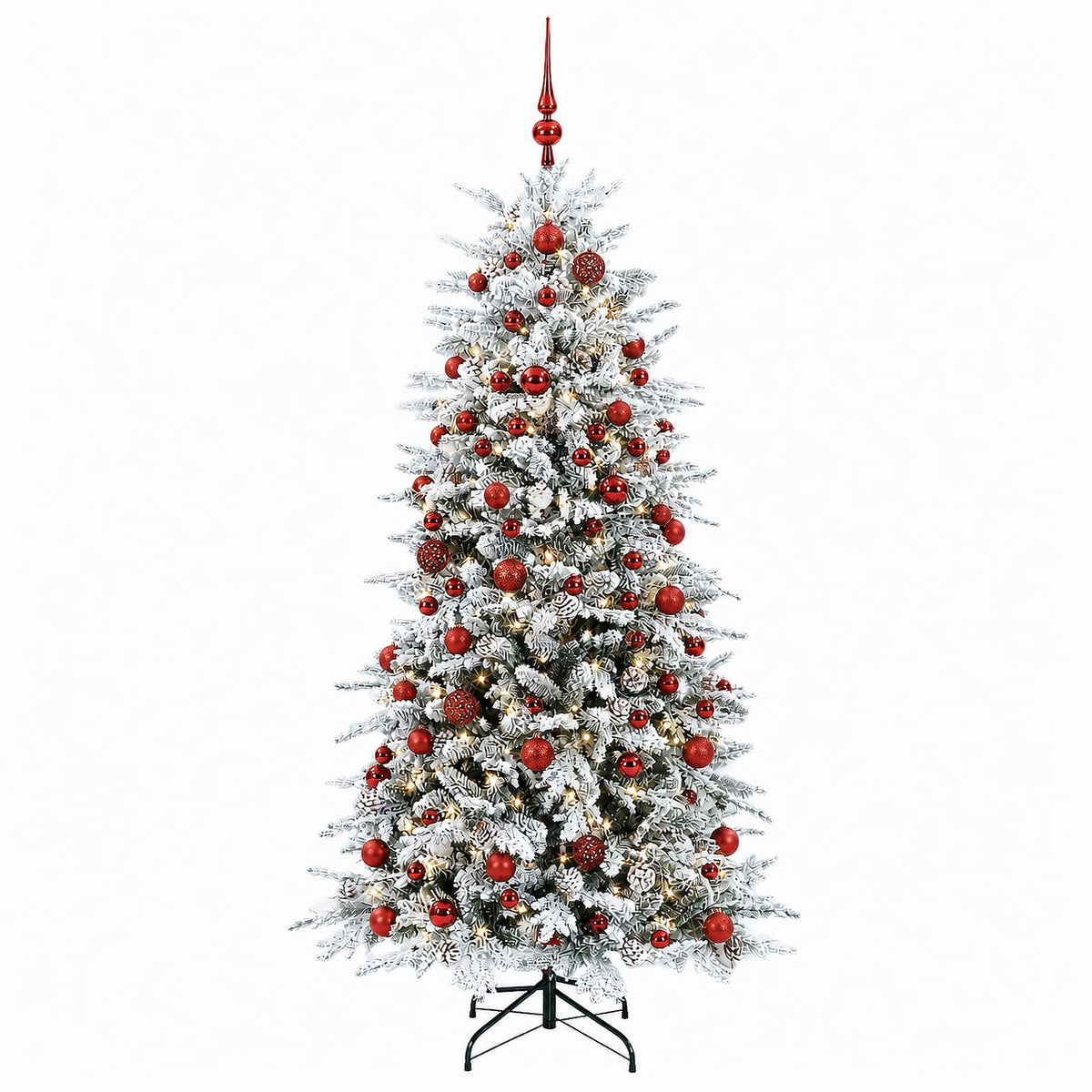 vidaXL Artificial Hinged Christmas Tree 180 cm 300 LEDs Warm White 4