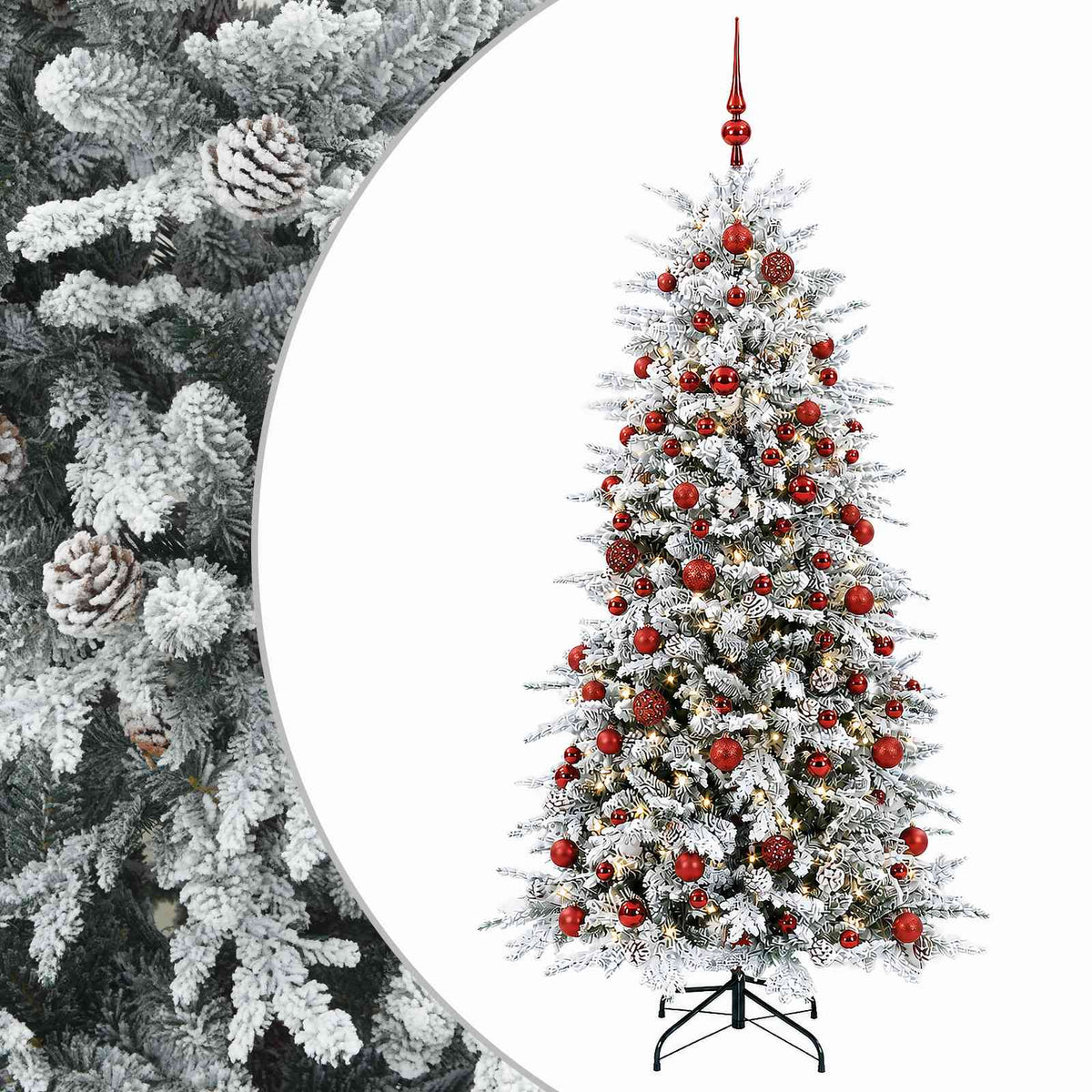 vidaXL Artificial Hinged Christmas Tree 240 cm 300 LEDs Warm White 2