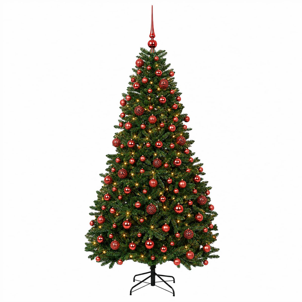 vidaXL Artificial Christmas Tree Mid-green with Bauble 240 cm 300 LEDs 4