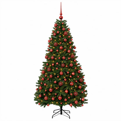 vidaXL Artificial Christmas Tree Mid-green with Bauble 240 cm 300 LEDs 4