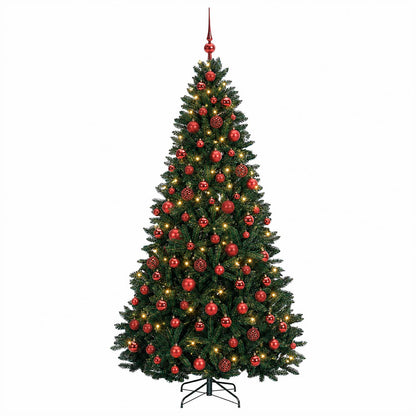 vidaXL Artificial Christmas Tree Dark Green with Bauble 180 cm 4