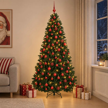 vidaXL Artificial Christmas Tree Dark Green with Bauble 240 cm 3