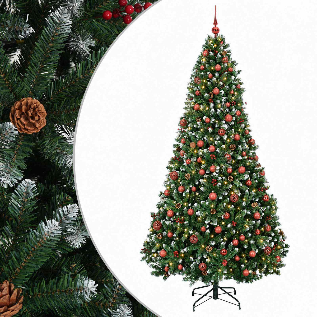 vidaXL Artificial Christmas Tree Green with Bauble 180 cm 300 LEDs 2