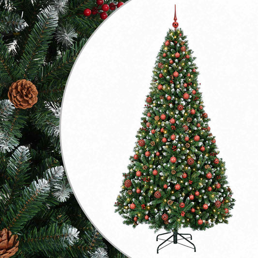 vidaXL Artificial Christmas Tree Green with Bauble 210 cm 300 LEDs 2