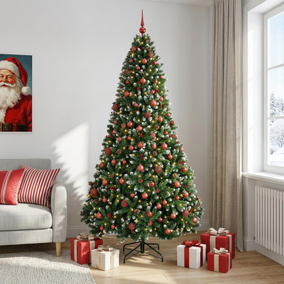 vidaXL Artificial Christmas Tree Green with Bauble 240 cm 300 LEDs 1