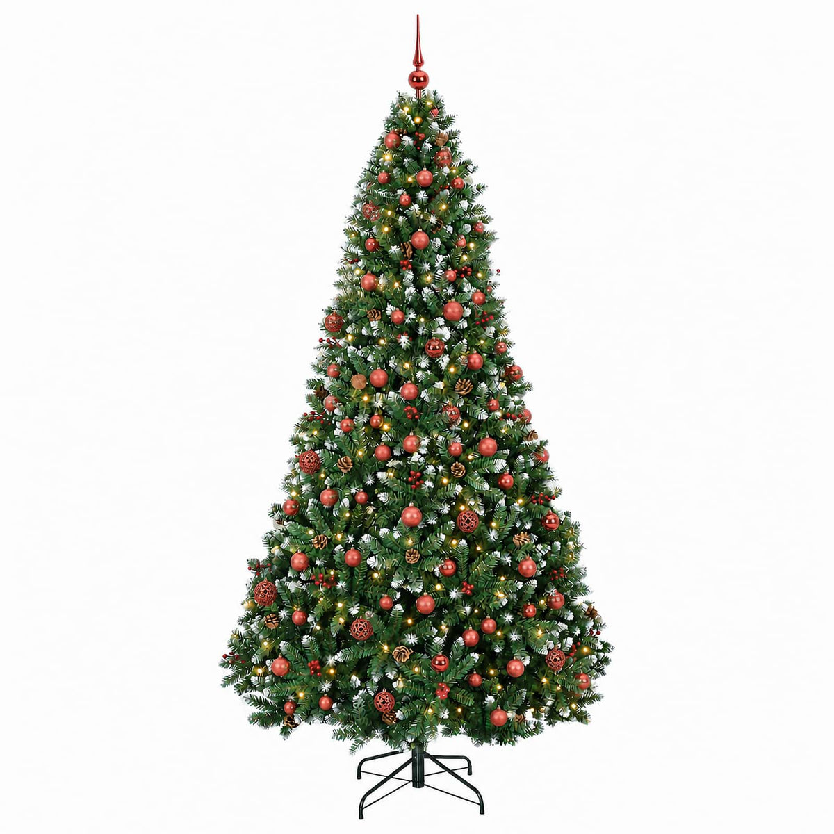 vidaXL Artificial Christmas Tree Green with Bauble 240 cm 300 LEDs 4