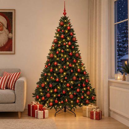 vidaXL Artificial Christmas Tree Dark Green with Bauble 240 cm 1