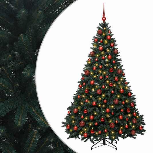 vidaXL Artificial Christmas Tree Dark Green with Bauble 240 cm 2