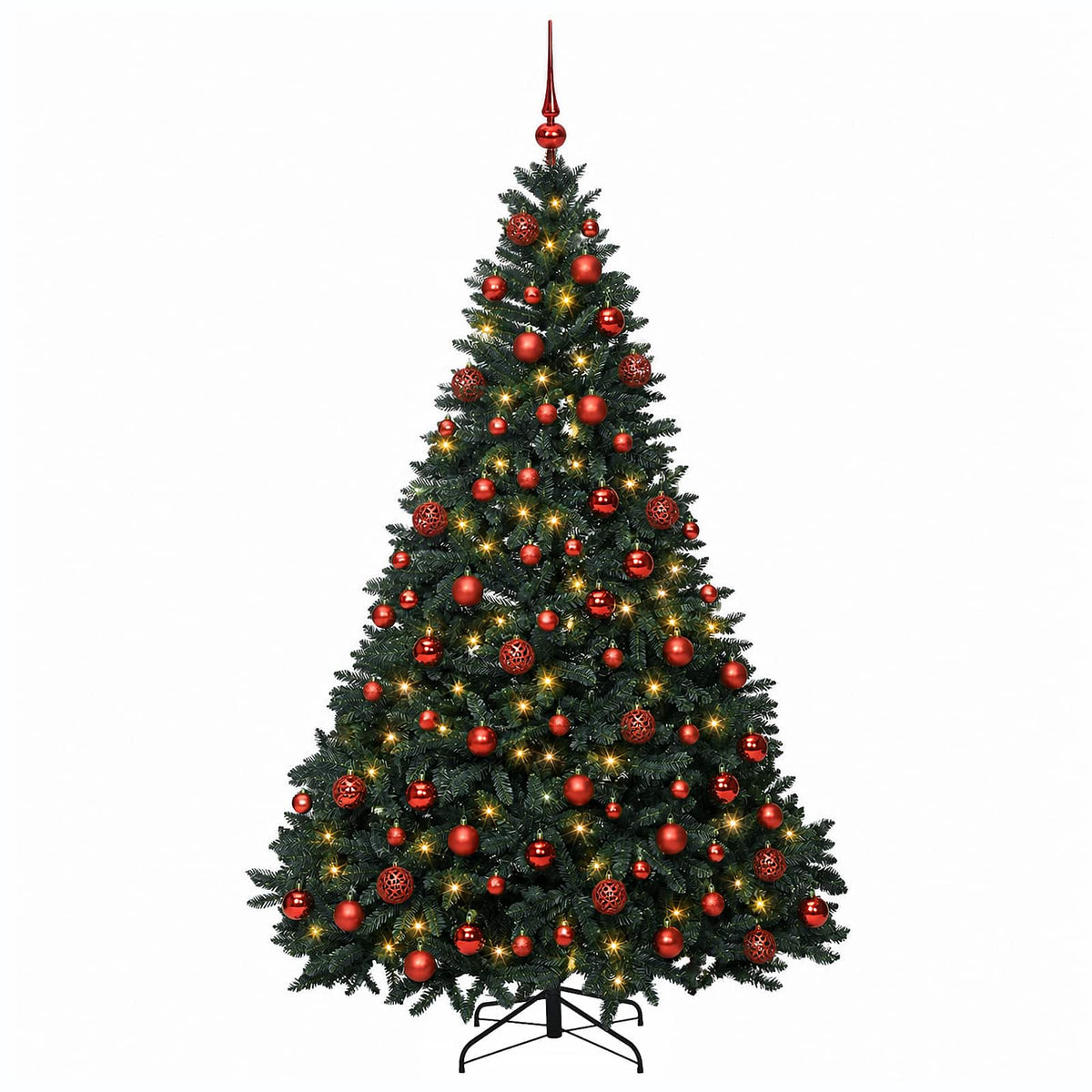 vidaXL Artificial Christmas Tree Dark Green with Bauble 240 cm 4