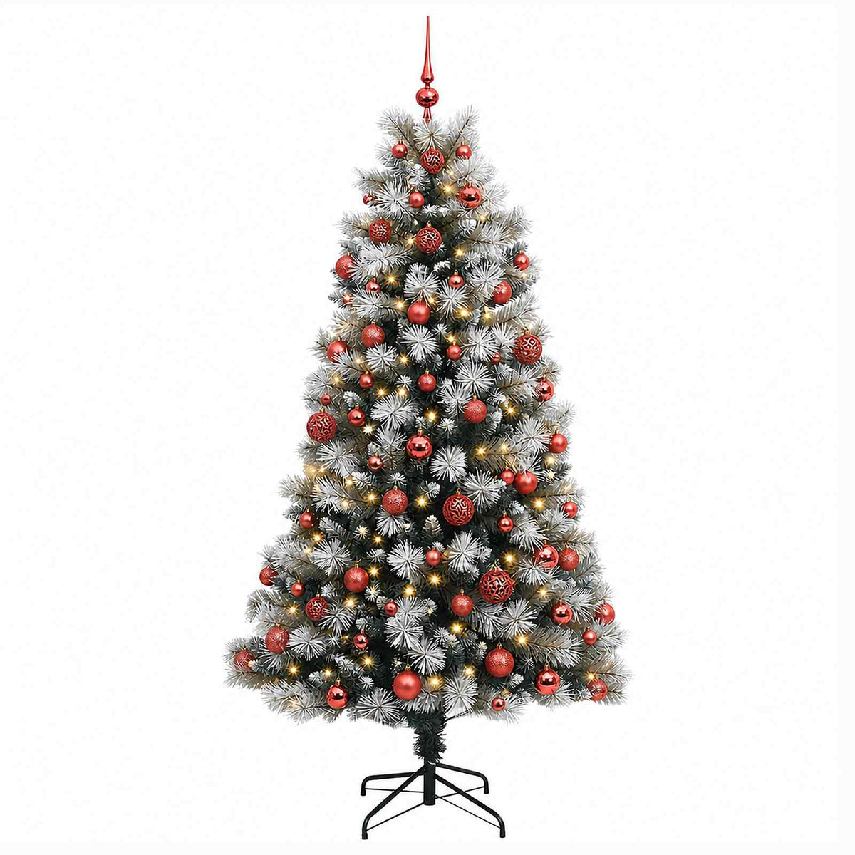 vidaXL Artificial Hinged Christmas Tree with Baubles 180 cm 300 LEDs 4