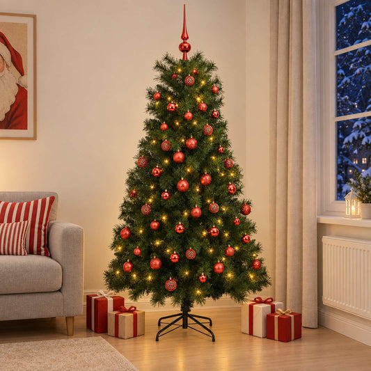 Artificial Hinged Christmas Tree Baubles LEDs