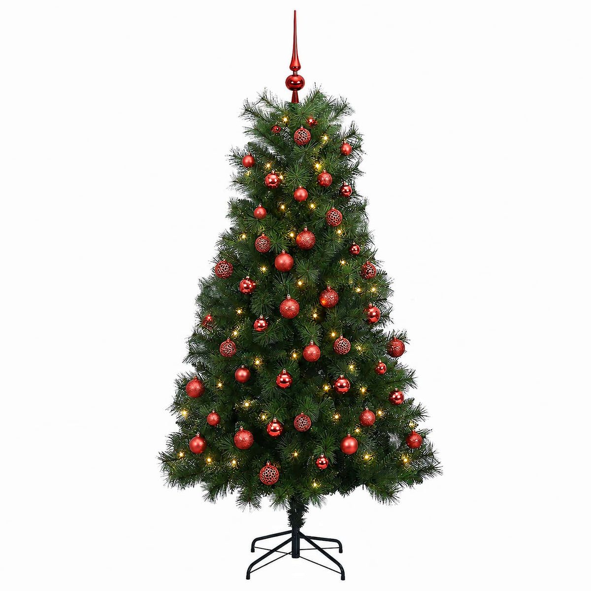 vidaXL Artificial Hinged Christmas Tree with Baubles 240 cm 300 LEDs 4